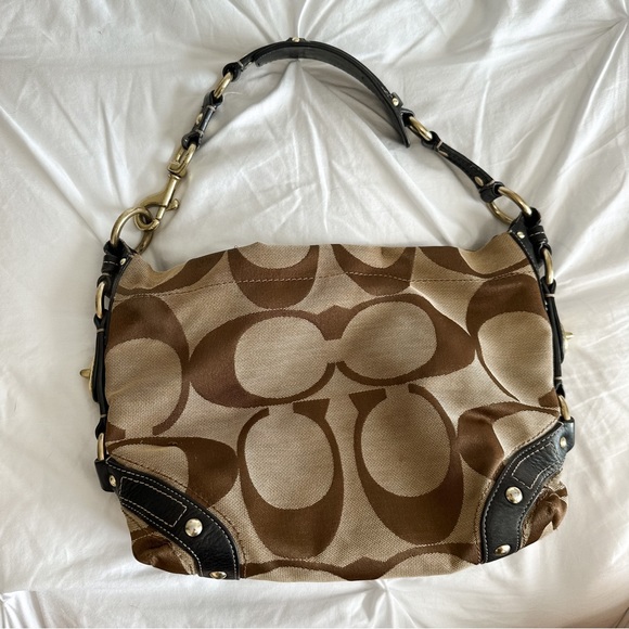 COACH Vintage Hobo Bag Brown Jacquard Signature Monogram Print E0726-10619 - Picture 1 of 16